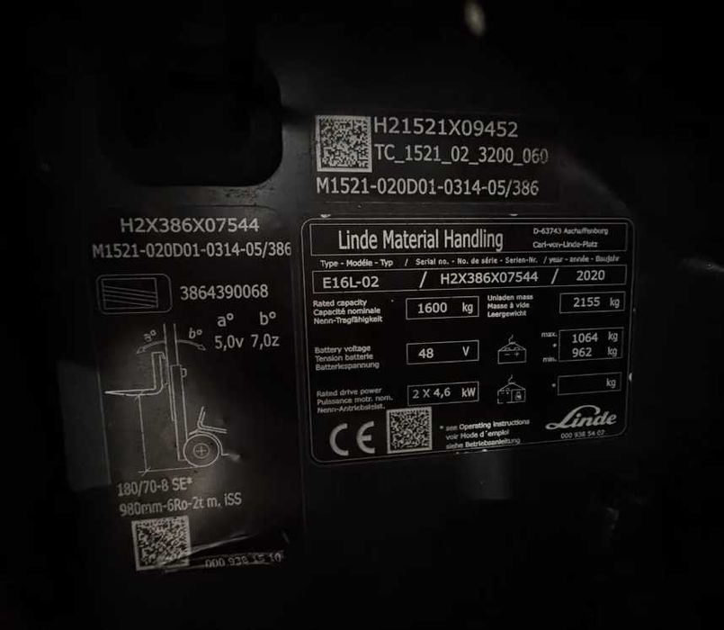 Empilhador Elétrico LINDE E16 EVO
