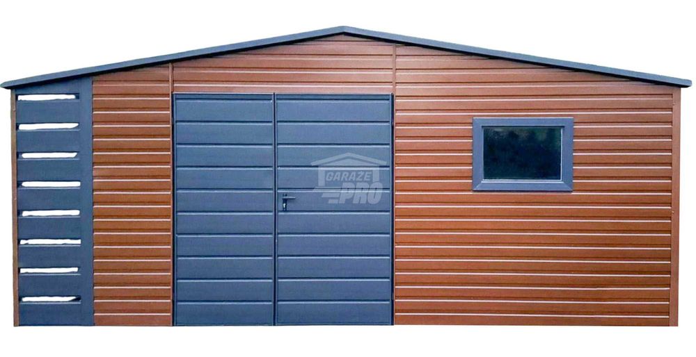 Schowek Domek Ogrodowy 5,5x3m + wiata 0,5m Brama okno dach GP555