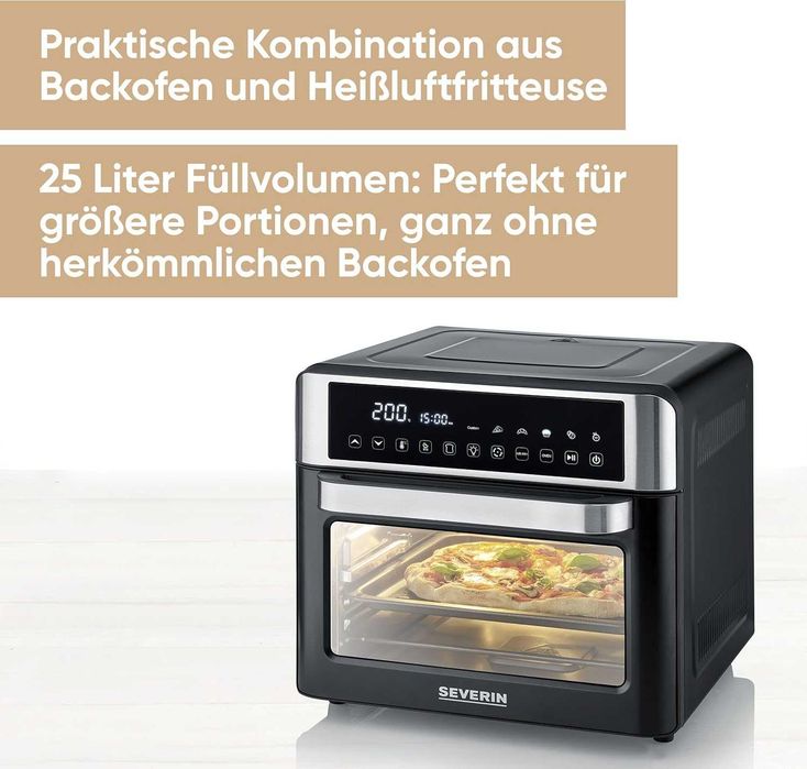 SEVERIN TO 2077 Piekarnik i frytkownica 2w1, 2200W, 25 L