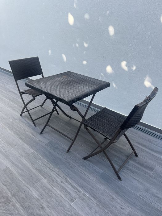 Mesa exterior rafia castanha