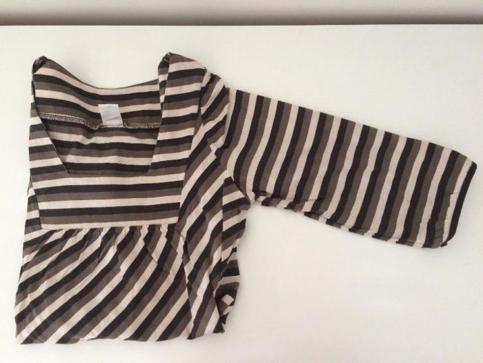 Camisola riscas manga 3/4 - muito barata