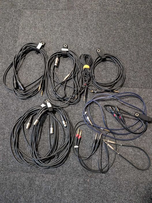 Zestaw przewodów studyjnych / scenicznych XLR Chinch Jack 6.3 kable mikrofonowe proel die hard vialco