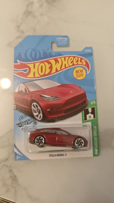 Hot wheels Tesla model 3 hw green speed 1/5 rocznik 2017