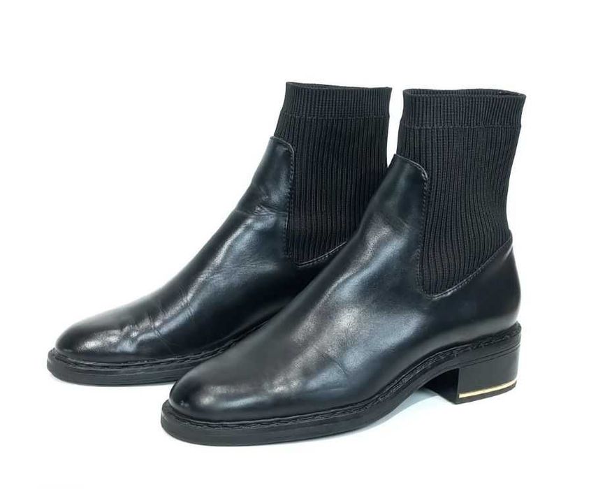 Кожаные женские ботинки на резинке Zara Оригинал