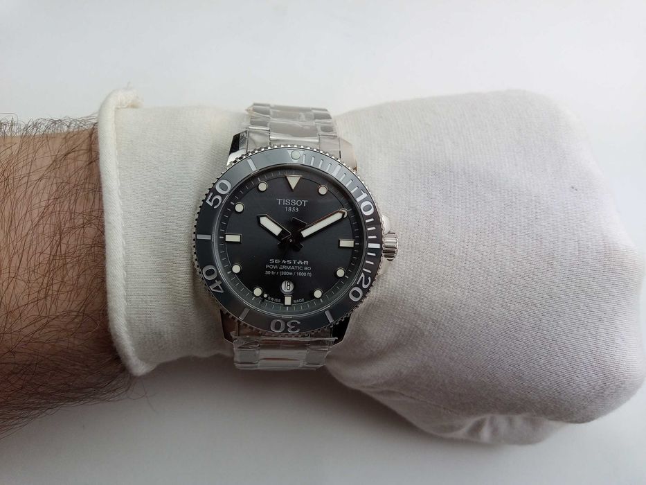 Швейцарские часы Tissot Seastar 1000 Powermatic80 300м, 80 часов хода
