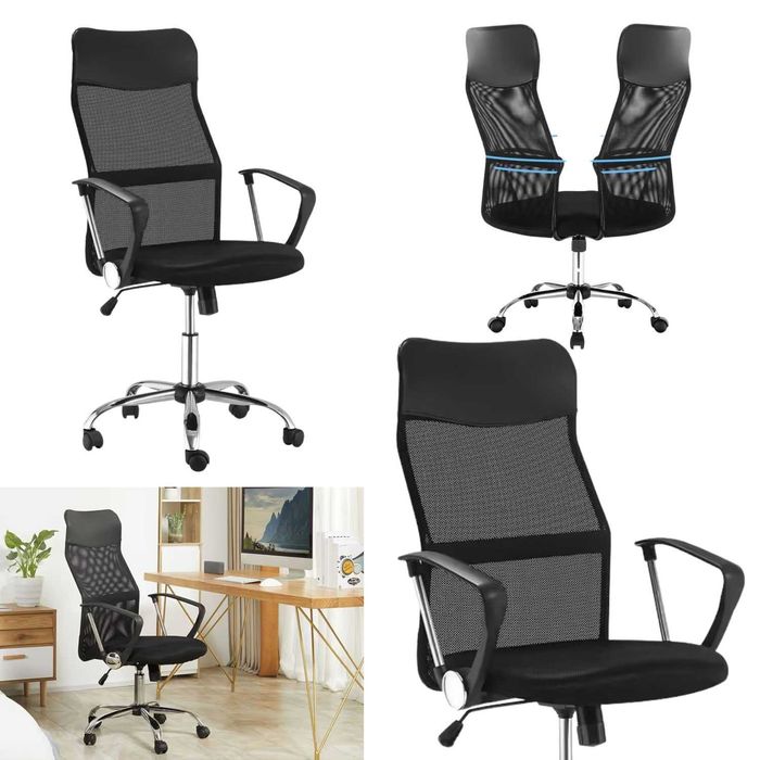 Fotel Biurowy Ergonomiczny Materiałowy Obrotowe Regulowane