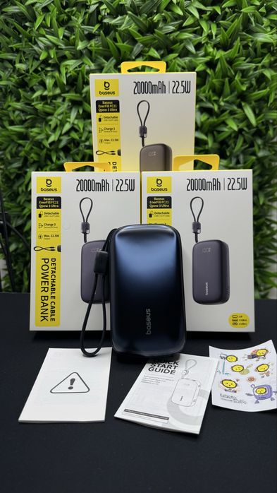 Оригінальний Baseus EnerFill FC21 Qpow 3 Ultra 20000mAh 22.5W павербанк Power Bank Digital Display зовнішній акумулятор E0027M00 Black