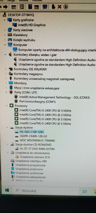 Komputer stacjonarny Lenovo + monitor HP +  klawiatura Dell