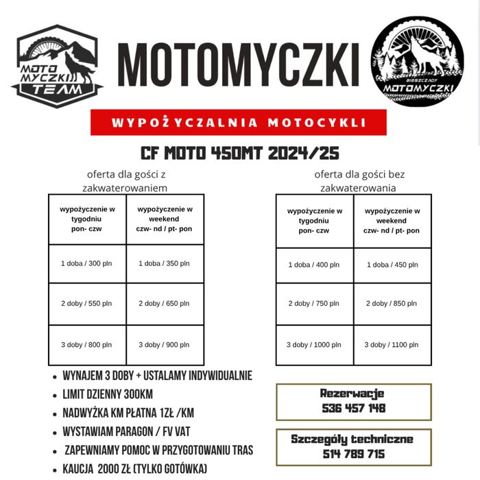 MotoMyczki- wypożyczalnia motocykli i noclegi