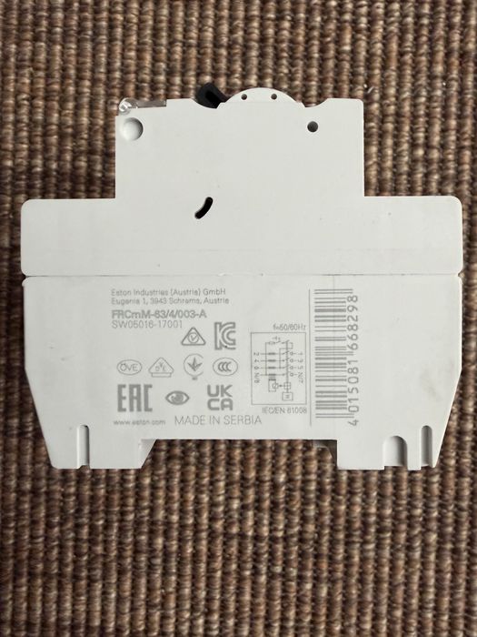 Diferencial Eaton 63A 30mA 4 polos