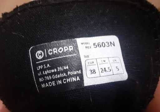 Trampki Cropp roz 38, wkładka 24,5