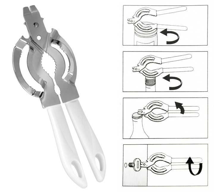 OTWIERACZ do BUTELEK I SŁOIKÓW Kapsli Solidny Stalowy. Uniwersalny