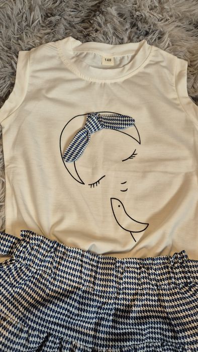 Elegancki komplet lato spodenki rozm 134