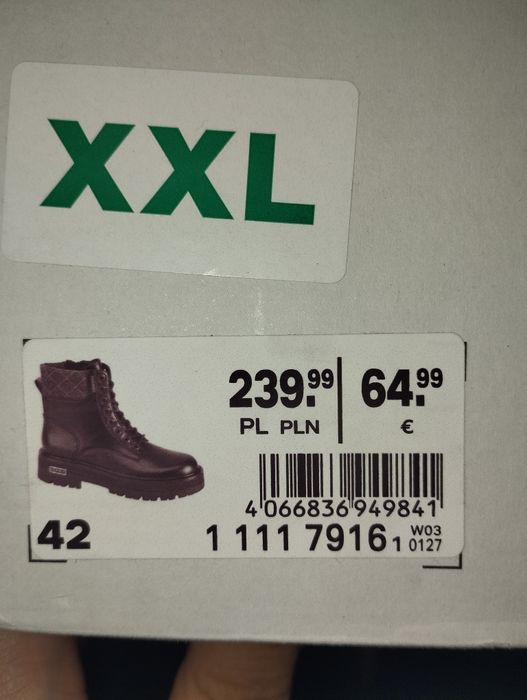 Nowe, czarne botki trapery Esprit r. 42