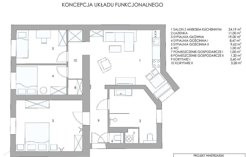 Duże, przestronne mieszkanie w centrum - 88.9 m2