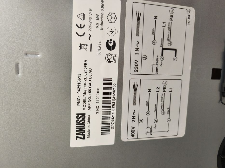 Placa de indução Zanussi