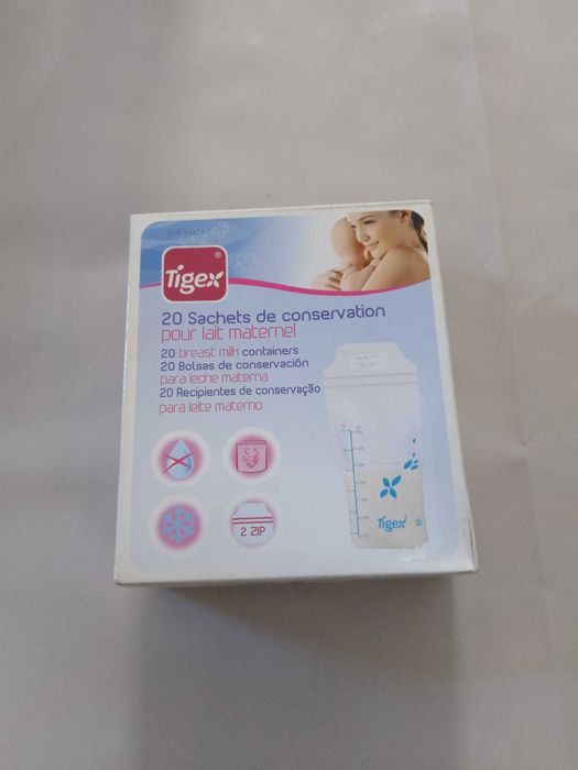 Caixa intacta com 20 Sacos de conservação para leite materno