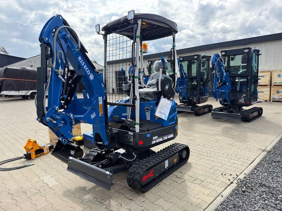 RIPPA R06 R10 R13 R15 R18 R22 PRO Minikoparka z kabiną i bez kabiny kamera silnik Kubota 2 i 3 CYLINDRY rozsuwane gąsienice Transport GRATIS