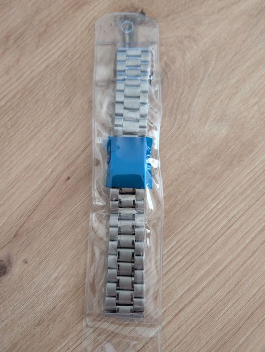 NOWA bransoleta męska do zegarka 22 mm - SREBRNA