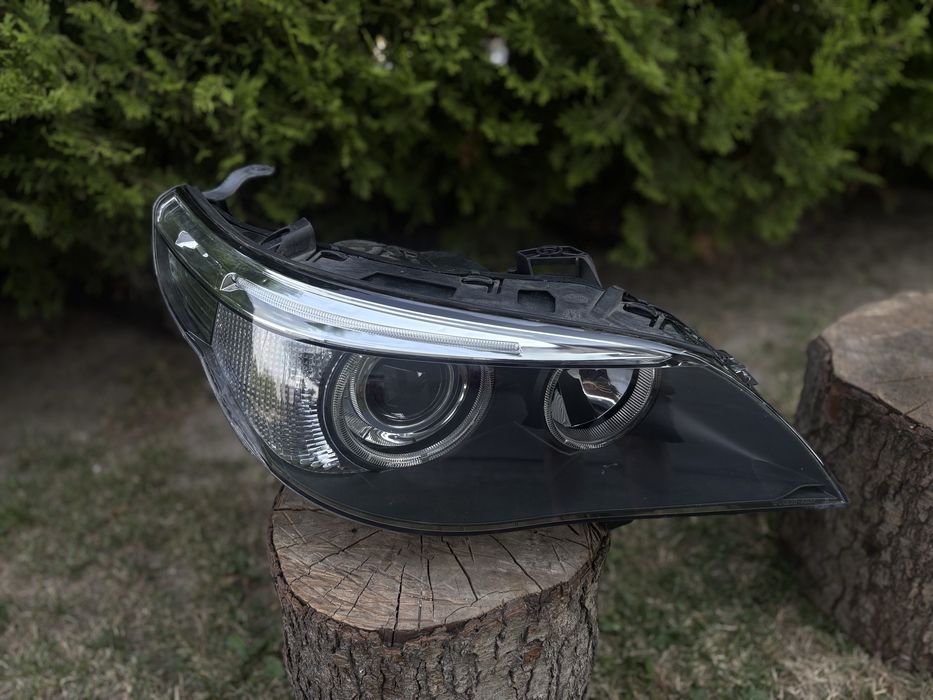 BMW E60 Bi-Xenon Nieskrętny Komplet Lamp Przód Oryginał EU