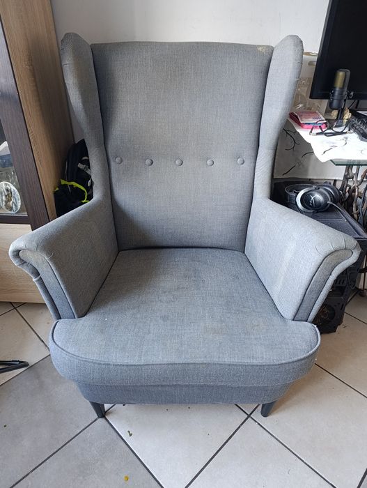 Fotel uszak + podnóżek  Ikea