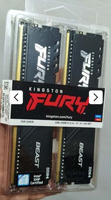 Kingston FURY Beast DDR4 3200 MHz 16GB 2x8GB 
Kingston FURY Beast DDR4 3200 MHz 16GB 2x8GB CL16