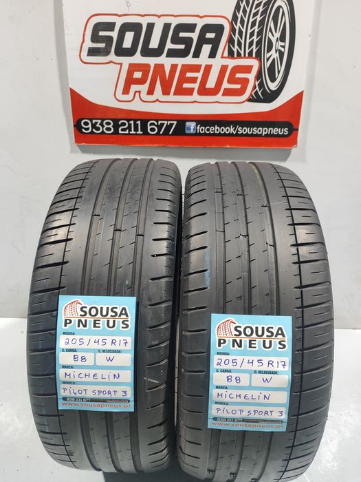 2 pneus semi novos 205-45R17 Michelin - Oferta dos portes