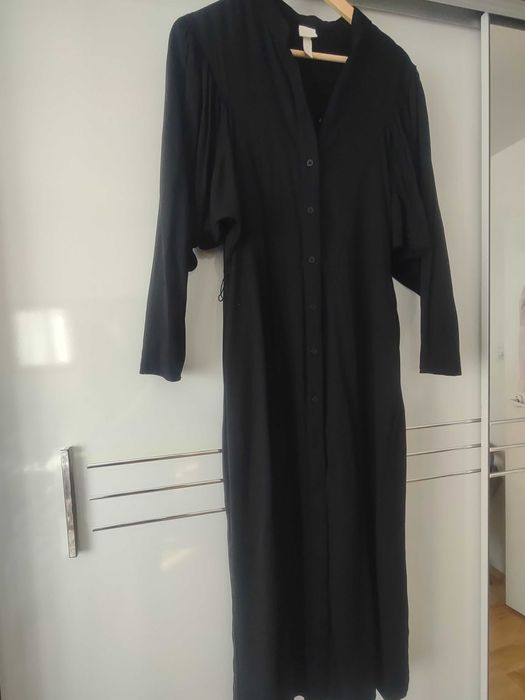 Sukienka wiskoza długa z długim rękawem H&M