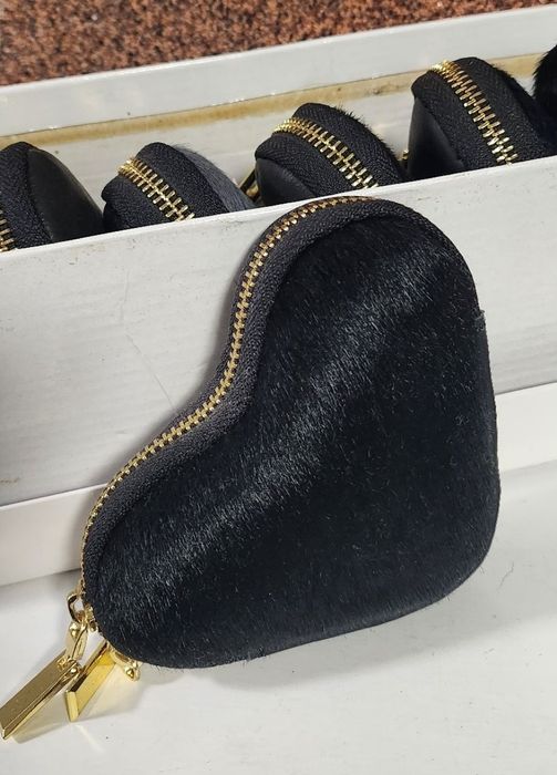 skórzany portfelik serduszko 5 sz. skóra natur