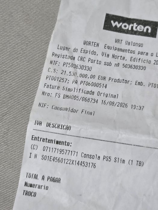 Playstation 5 disco 1tb com garantia