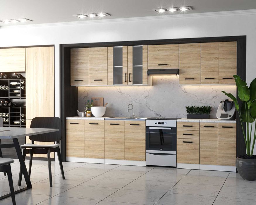 Kuchnia Modułowa Jowita 3.2m Nowoczesny Zestaw Szafki Kuchenne Pojemne