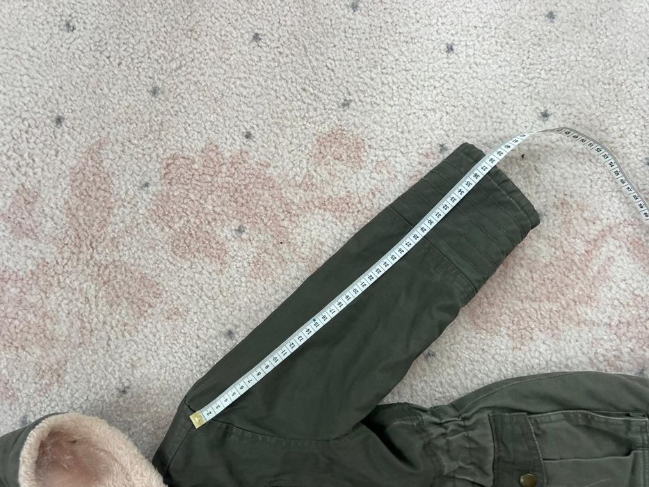 Ciepla Parka Oliwkowa kurteczka 110 cm-116 cm