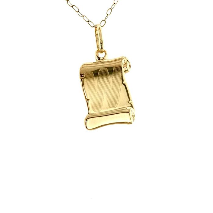 Złota przywieszka literka W 16/7/24