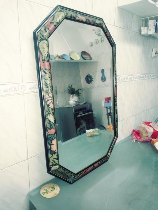 Espelho Bizelado Moldura Pintada à mão
