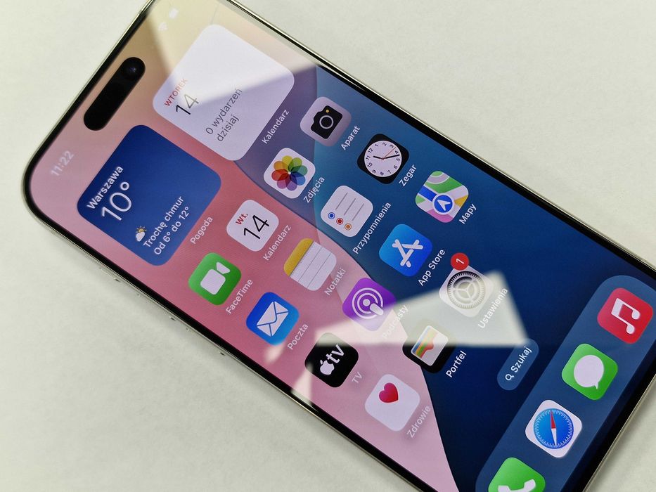 Iphone 15 PRO 128GB/ White Titanium/ 91%/ Grade A-/ + ładowarka