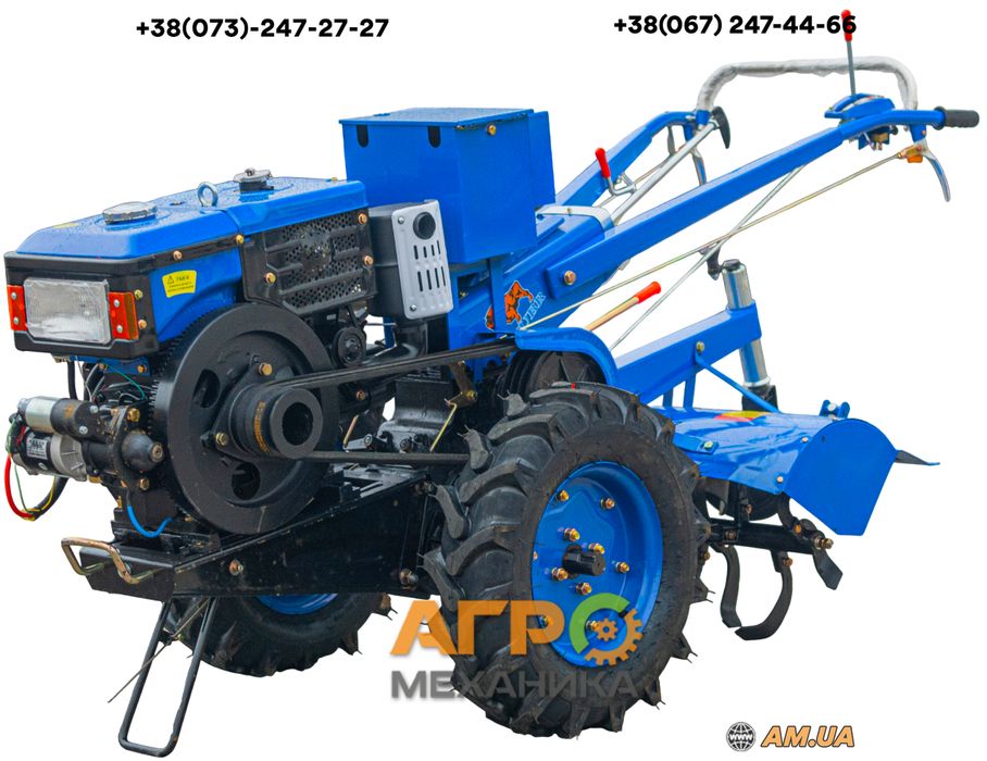 Мотоблок Зубр JR-Q12E, 12 к.с., дизель, рідинне (з фрезою)