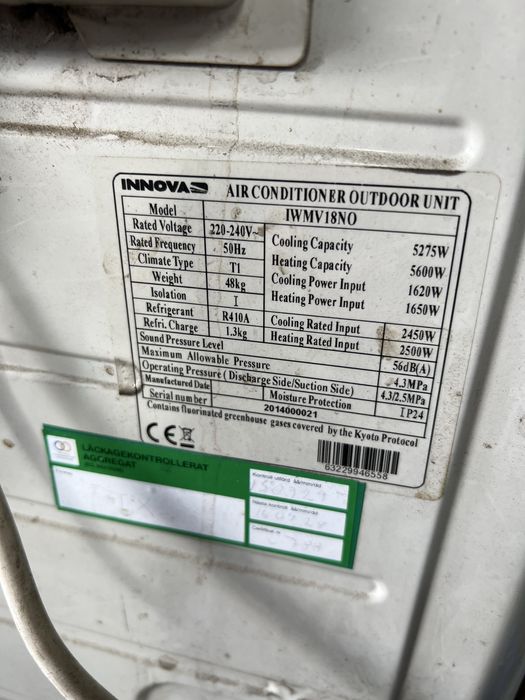 Klimatyzacja ścienna 5,5 kW chłodzi i grzeje