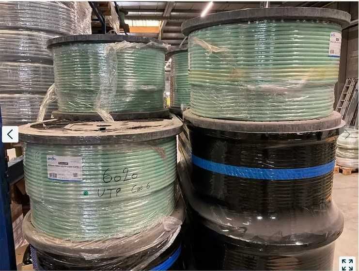 Skrętka w peszlu fi16 -500m na bębnie CAT 6 U/UTP Kamery, LAN wystarczy połozyć pod beton.