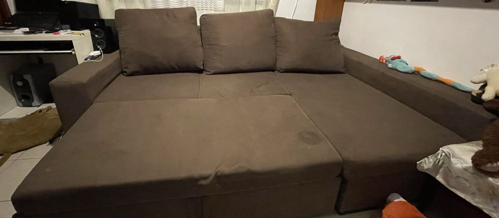 Sofa Grande com chaise longue bom estado
