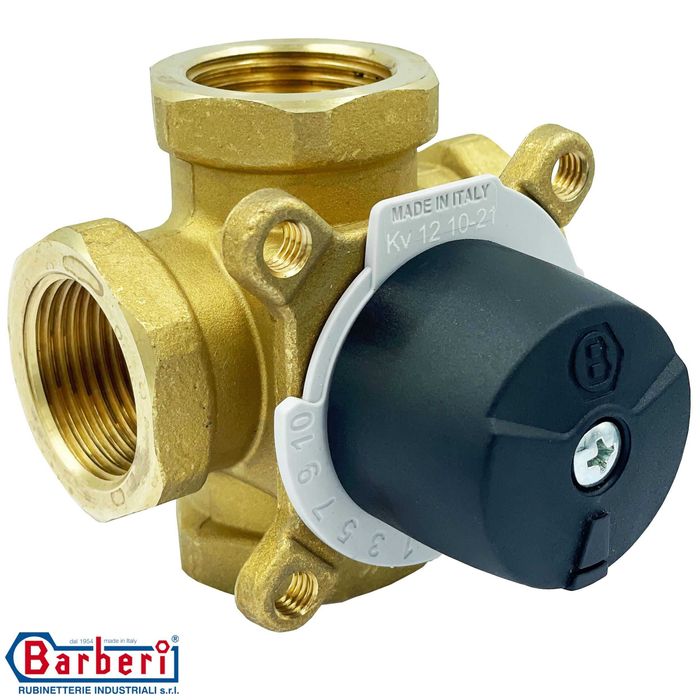 Zawór Czterodrożny Mieszający 4-drogowy BARBERI 6/4'' Cala Regulacyjny