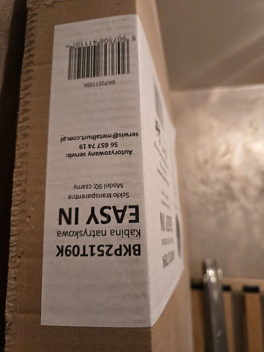 KABINA walk-in prysznicowa OKAZJA nowa 90 czarna