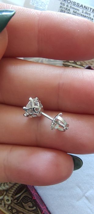 Серьги серебро с муассанитами