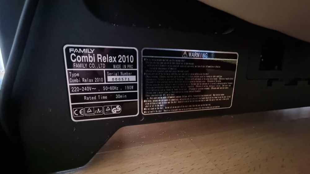 Fotel masujacy relaksujacy do masażu INADA COMBI  100%