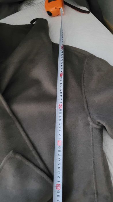 długi szary płaszcz z szalem Zara S 36 M 38 62%wełna wool luźny