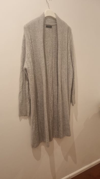 Dlugi kardigan sweter Reserved szary melange