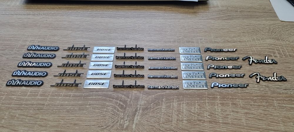 Значки шильдики эмблемы наклейки Harman-kardon Bose Dynaudio Mark и тд