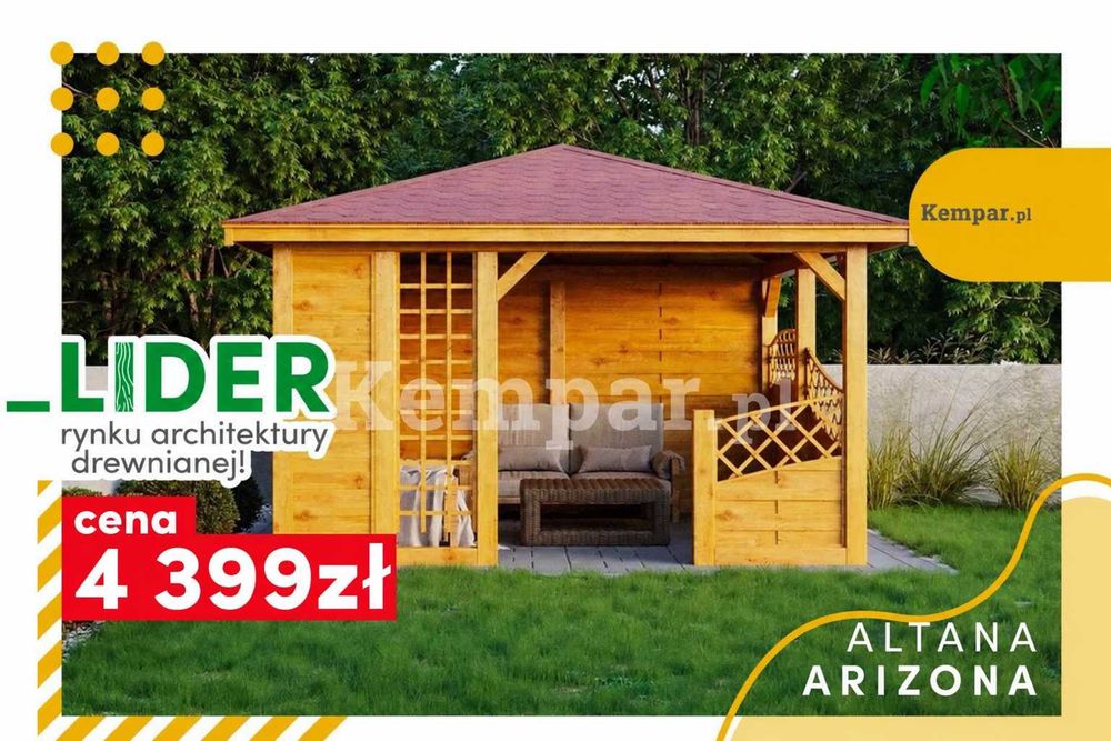 Altana drewniana Altanka ogrodowa Strefa wypoczynku ARIZONA