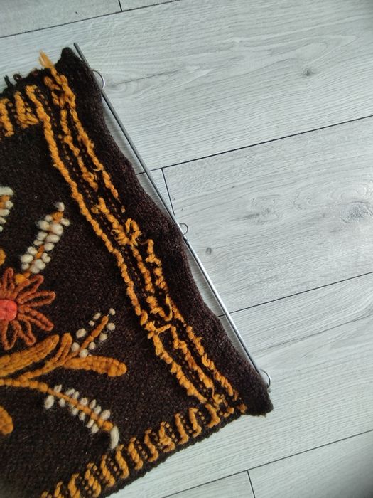 Makatka ścienna z wełny Prl Vintage piękna