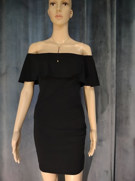 XS S M one size czarna sukienka tuba hiszpanka wesele randka impreza