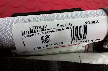 Airbag Cortina Direito 985PO7779R - RENAULT MEGANE III Grandtour